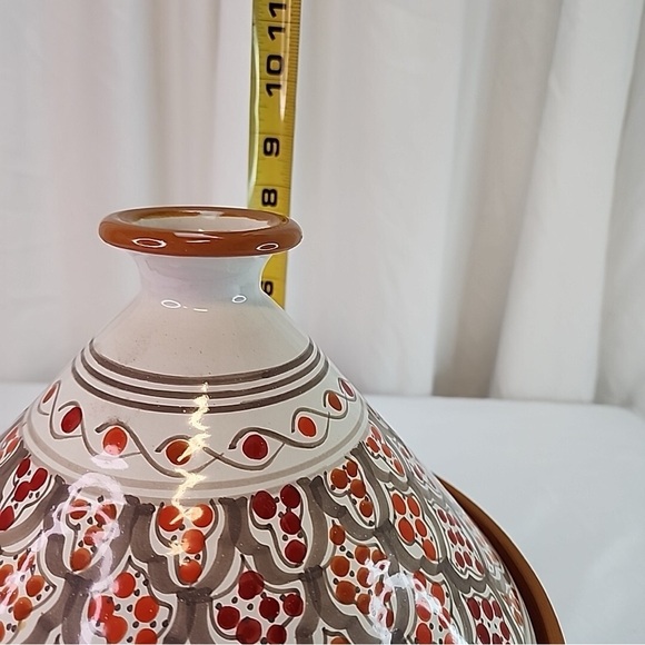 Williams Sonoma Engage Tunusian Hand Painted Tagine Utilitarian Decor Cooking - Picture 6 of 10